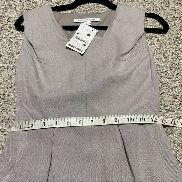 Diane Von Furstenburg Grey Viscose Mini Dress Womens Size 4 - Picture 4 of 8